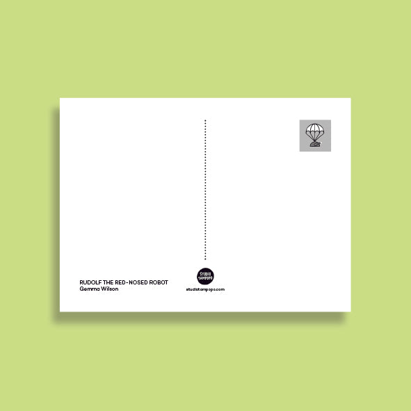 RUDOLF THE RED NOSED ROBOT Christmas postcard