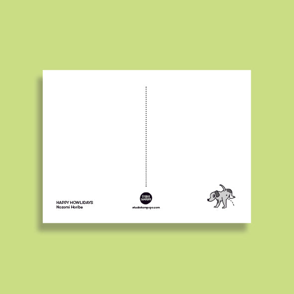 HAPPY HOWLIDAYS Christmas postcard