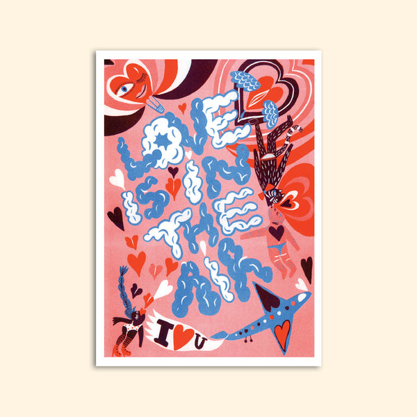 LOVE IS IN THE AIR postcard