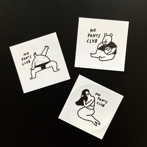 NO PANTS CLUB 3-sticker set