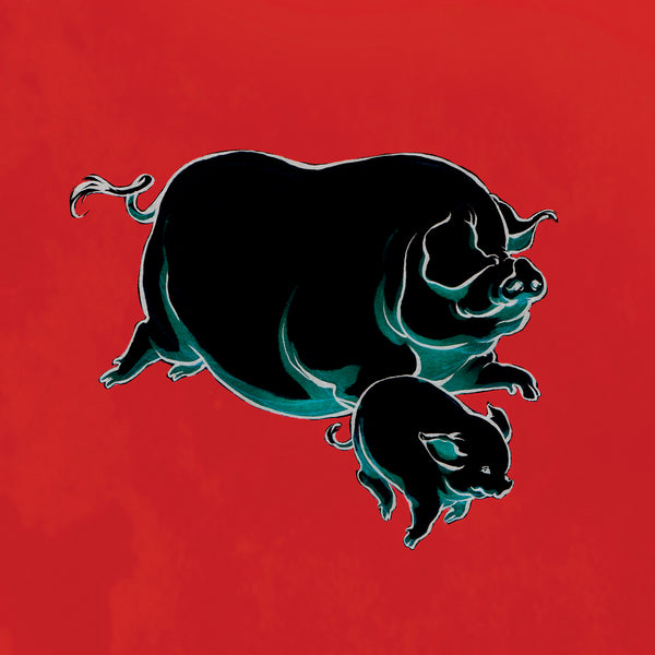 PIG RUN greeting card