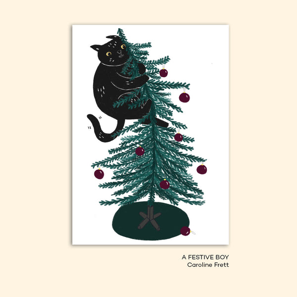 A FESTIVE BOY christmas card