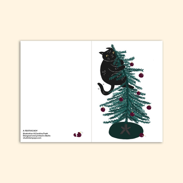 A FESTIVE BOY christmas card