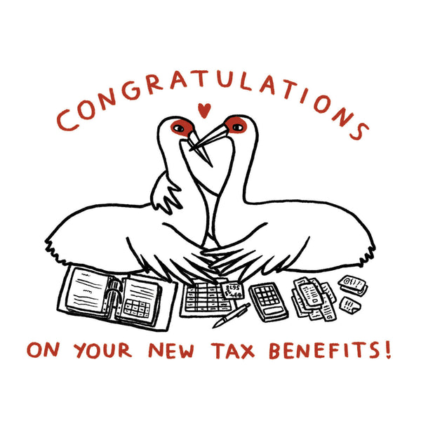 TAX BENEFITS wedding card