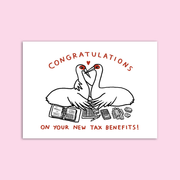TAX BENEFITS wedding card