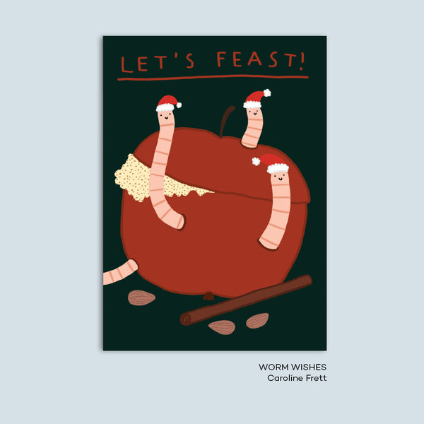 WORM WISHES christmas card