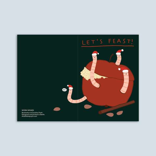 WORM WISHES christmas card
