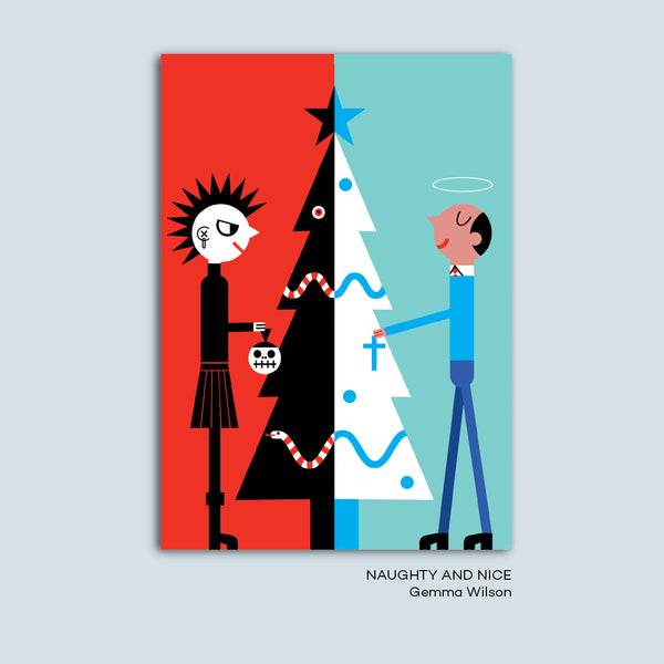 NAUGHTY AND NICE christmas card