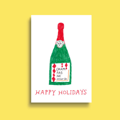 CHAMPAGNE christmas postcard