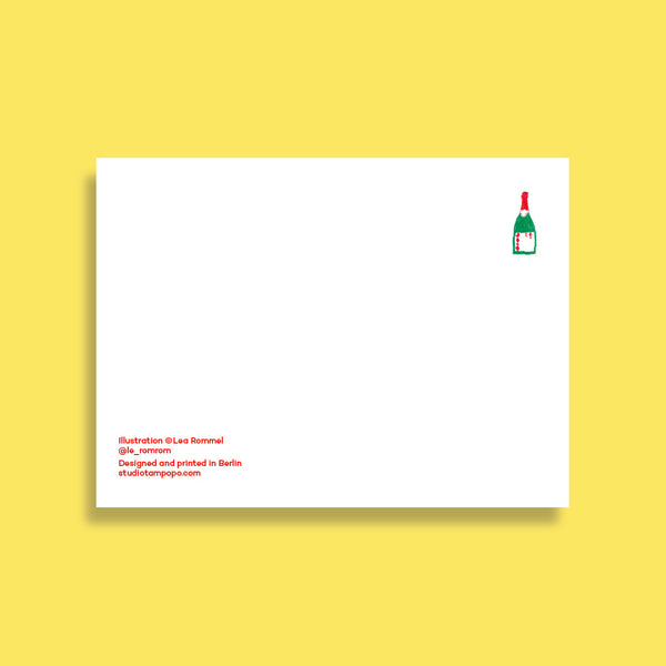 CHAMPAGNE christmas postcard