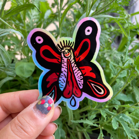 PUSSYFLY holographic sticker