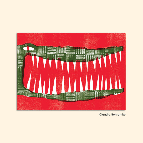 Postcard "Crocodile" by Claudia Schramke