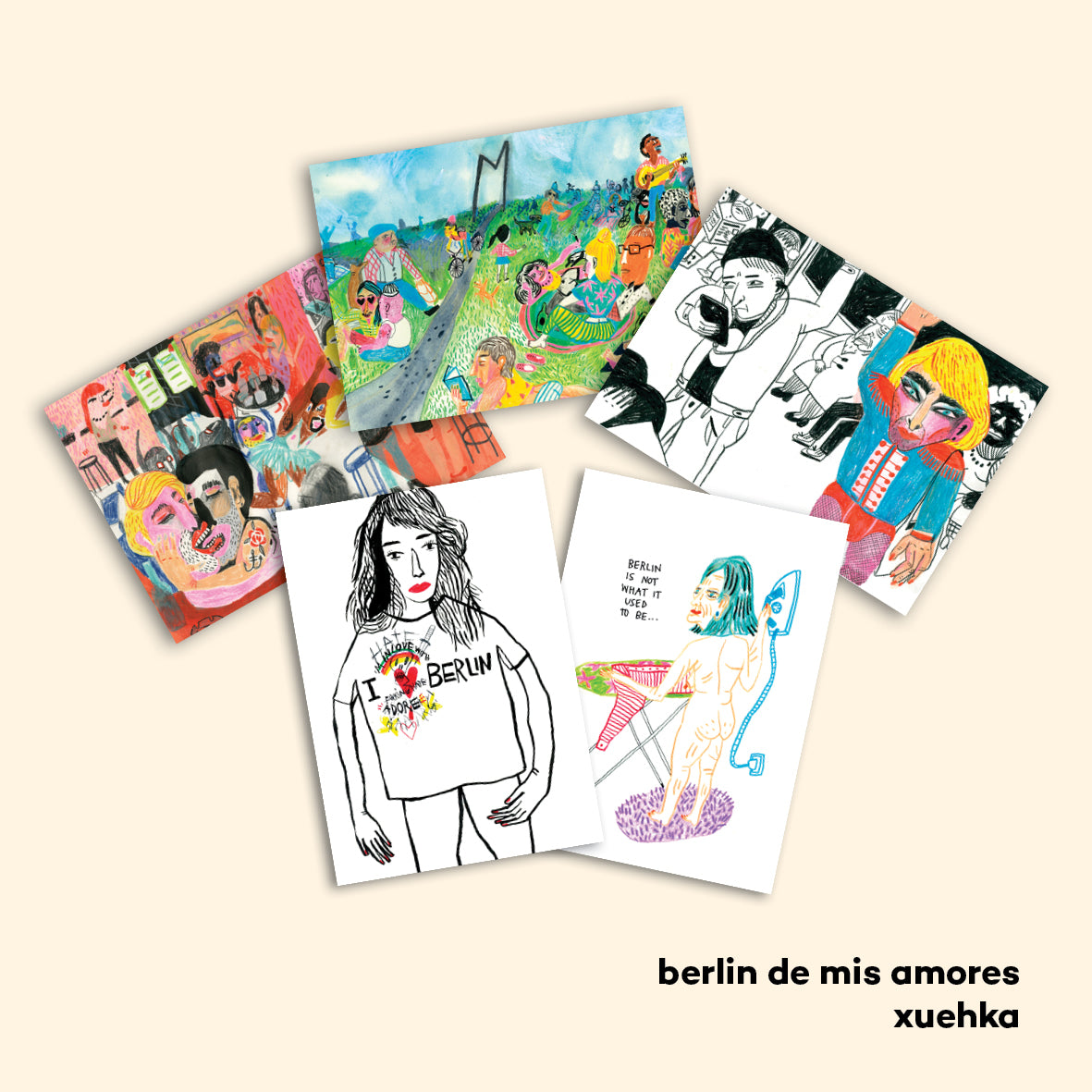 BERLIN DE MIS AMORES set of 5 postcards