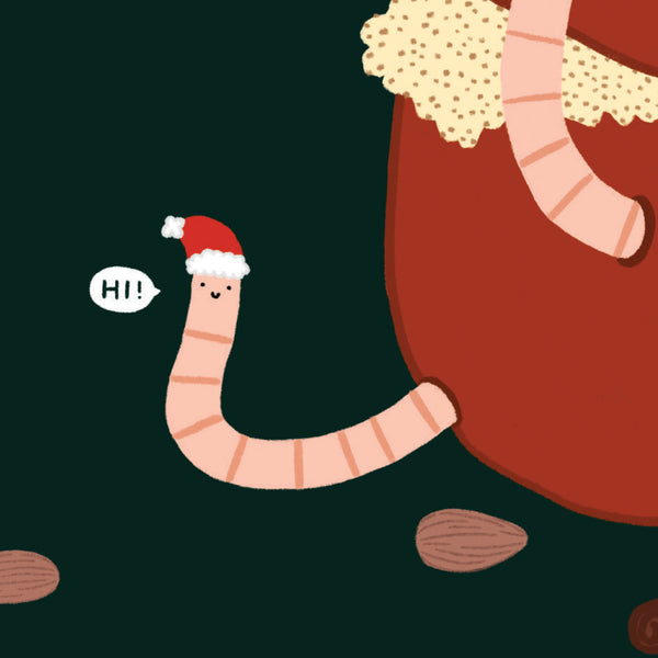 WORM WISHES christmas card